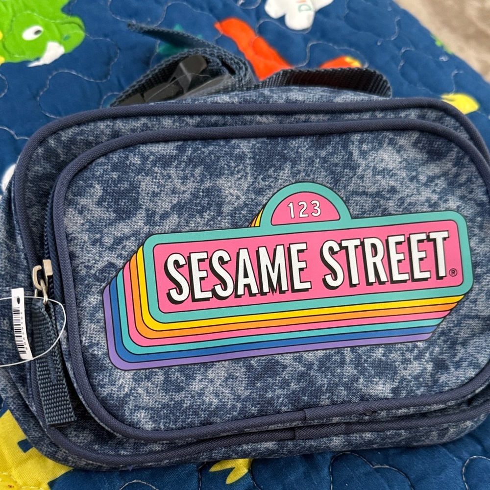 Sesame Street Denim crossbody Fanny pack NWT